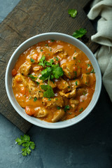 Chicken curry with fresh cilantro