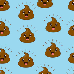 funny smile vector poop pattern