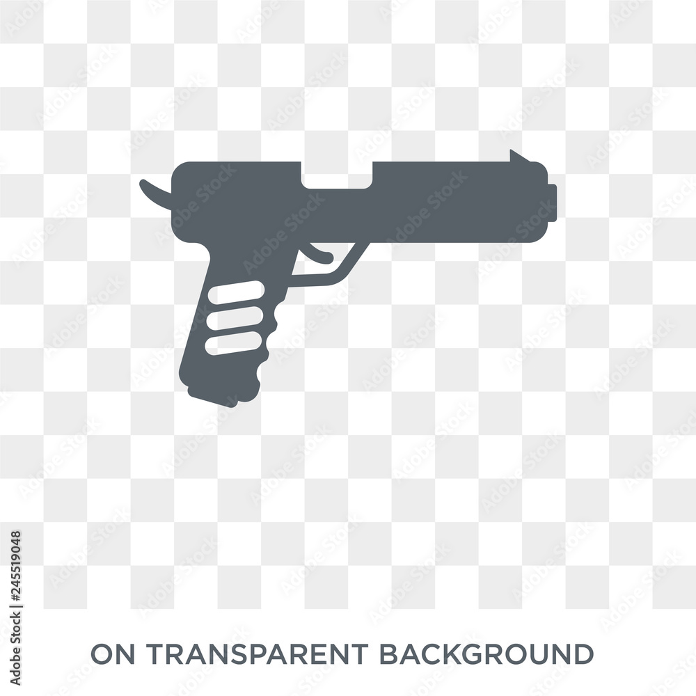 Poster gun icon. gun design concept from army collection. simple element vector illustration on transparent
