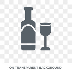 Wine bottle icon. Wine bottle design concept from  collection. Simple element vector illustration on transparent background.