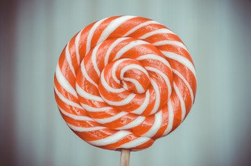 beautiful lollipop multicolored candy closeup