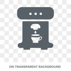 Coffee machine icon. Coffee machine design concept from Kitchen collection. Simple element vector illustration on transparent background.