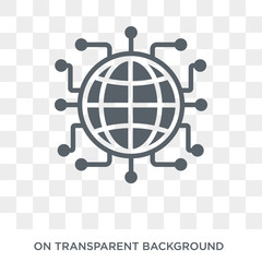 Global network icon. Trendy flat vector Global network icon on transparent background from Internet Security and Networking collection. High quality filled Global network symbol use for web and mobile