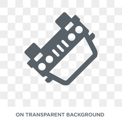 Overturned car icon. Trendy flat vector Overturned car icon on transparent background from Insurance collection. High quality filled Overturned car symbol use for web and mobile