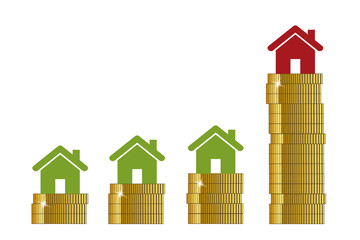 low and high property prices vector illustration EPS10