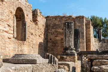 Remains of Ionic Column from ancient Olympia, Greece