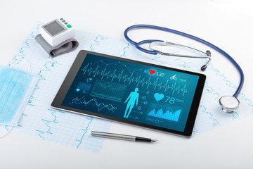 Live medical screening with medical application on tablet
