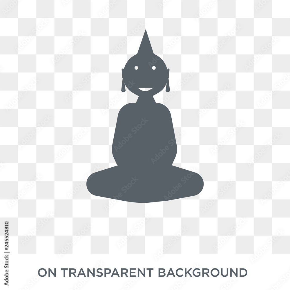 Poster buddhist icon. trendy flat vector buddhist icon on transparent background from india collection. hig