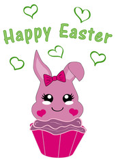 Kawaii Osterhasen Mädchen im Cupcake. Vektor Datei EPS 10