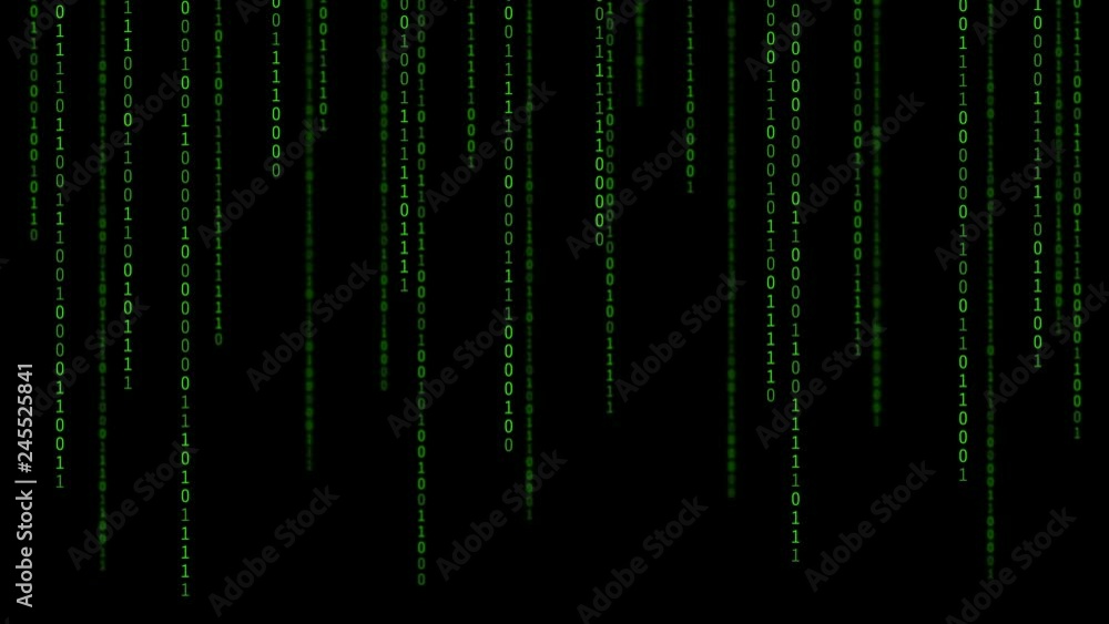 Fototapete 01 or binary numbers on the computer screen on monitor matrix background, Digital data code in hacker or safety security technology concept. Abstract illustration