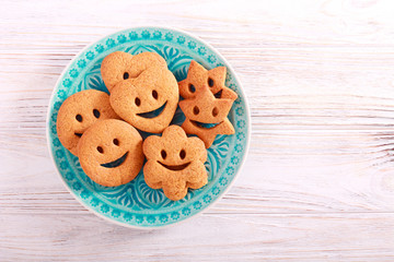 Funny kids biscuits with smiles