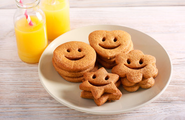 Funny kids biscuits with smiles