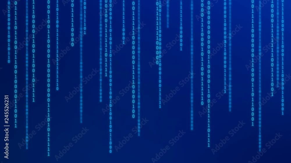 Fototapete 01 or binary numbers on the computer screen on monitor matrix background, Digital data code in hacker or safety security technology concept. Abstract illustration