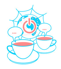 concept of global communication   two mugs