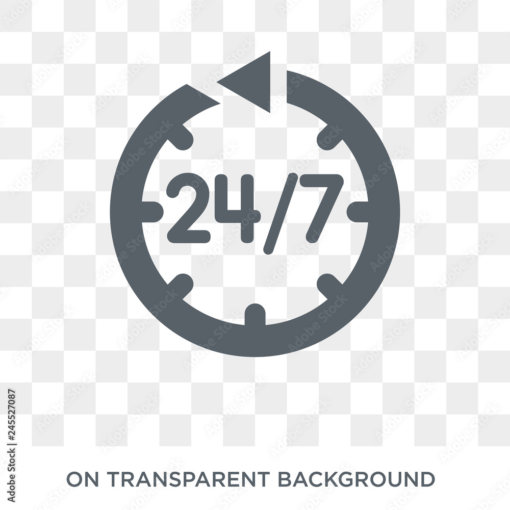Poster 24/7 icon. 24/7 design concept from time managemnet collection. simple element vector illustration o