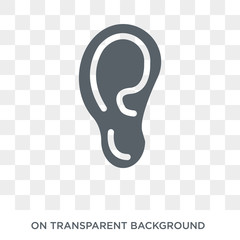Human Ear icon. Trendy flat vector Human Ear icon on transparent background from Human Body Parts collection. High quality filled Human Ear symbol use for web and mobile