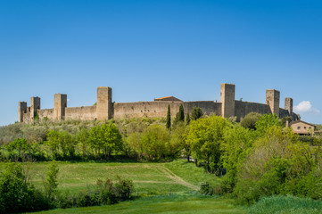 Fototapeta na wymiar Monteriggioni fortress walls