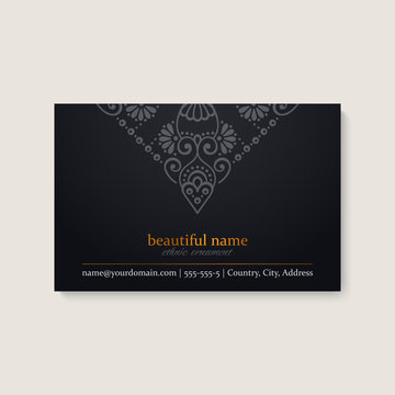 Business Card. Vintage decorative elements