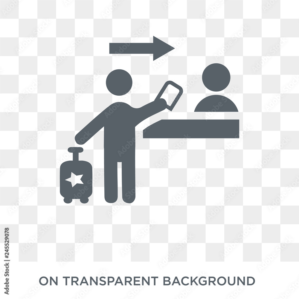 Aufkleber check in icon. check in design concept from hotel collection. simple element vector illustration on 
