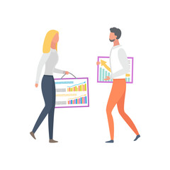 Professional Collaboration, Vector Charts Graphs