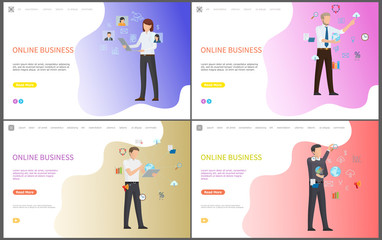 Online Business Workers with Global Network Set