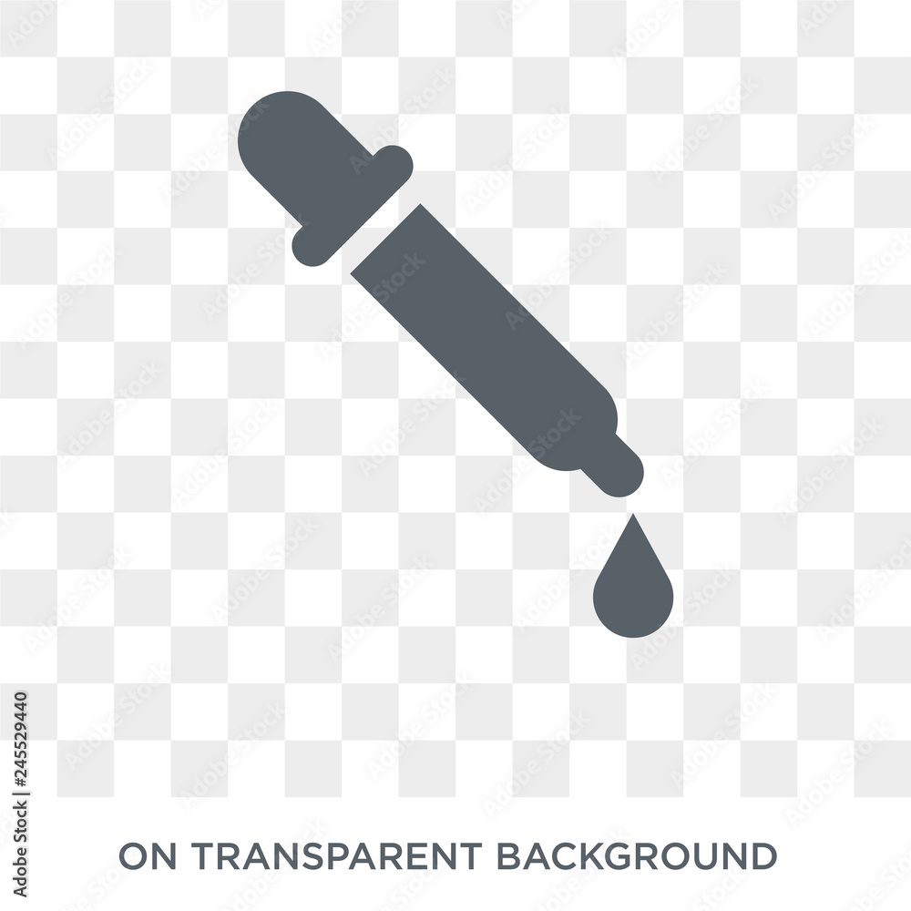 Poster pipette icon. trendy flat vector pipette icon on transparent background from health and medical coll