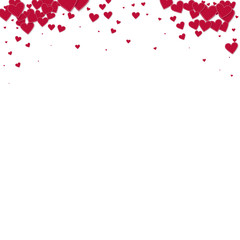 Red heart love confettis. Valentine's day gradient