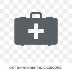 First aid kit icon. Trendy flat vector First aid kit icon on transparent background from Health and Medical collection. High quality filled First aid kit symbol use for web and mobile