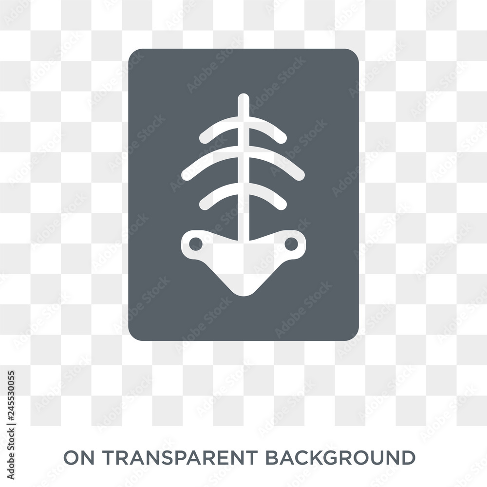 Poster x ray icon. trendy flat vector x ray icon on transparent background from health and medical collecti