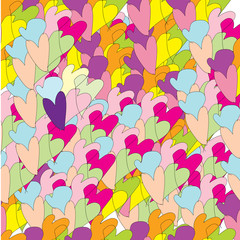 Colorful heart shaped background