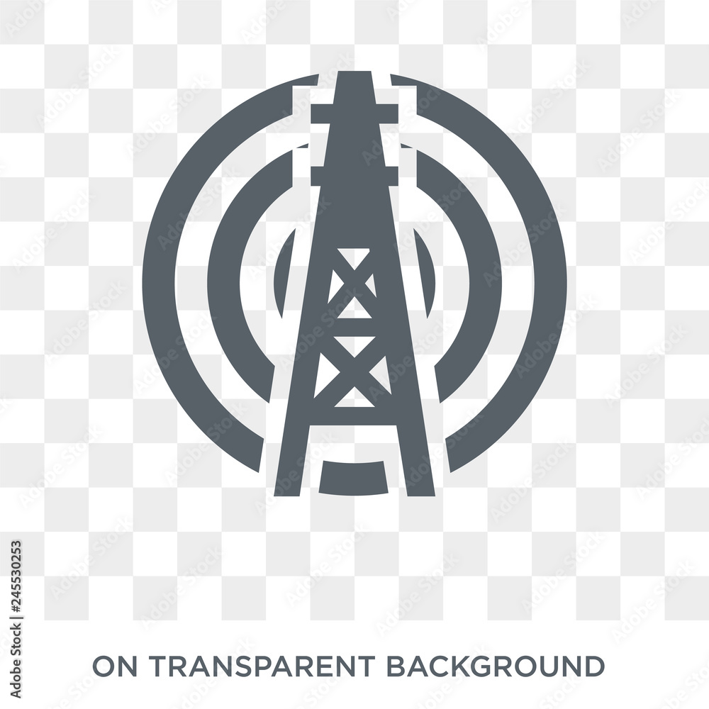 Poster tower icon. trendy flat vector tower icon on transparent background from architecture and travel col