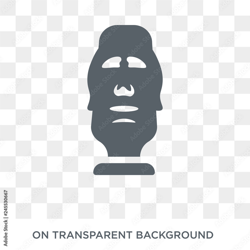 Poster moais icon. trendy flat vector moais icon on transparent background from architecture and travel col