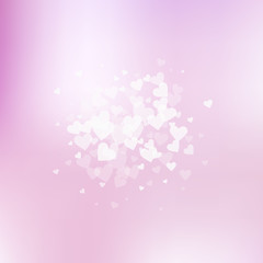 White heart love confettis. Valentine's day explos