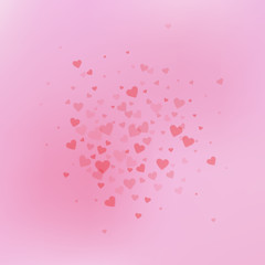 Red heart love confettis. Valentine's day explosio