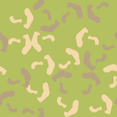 Forest camouflage of various shades of green, beige and brown colors