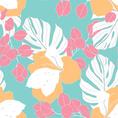 Beautiful seamless floral pattern background. 