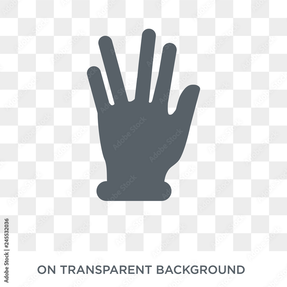 Poster vulcan salute icon. trendy flat vector vulcan salute icon on transparent background from hands and g