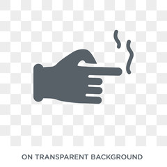 Shoot gesture icon. Trendy flat vector Shoot gesture icon on transparent background from Hands and guestures collection. High quality filled Shoot gesture symbol use for web and mobile