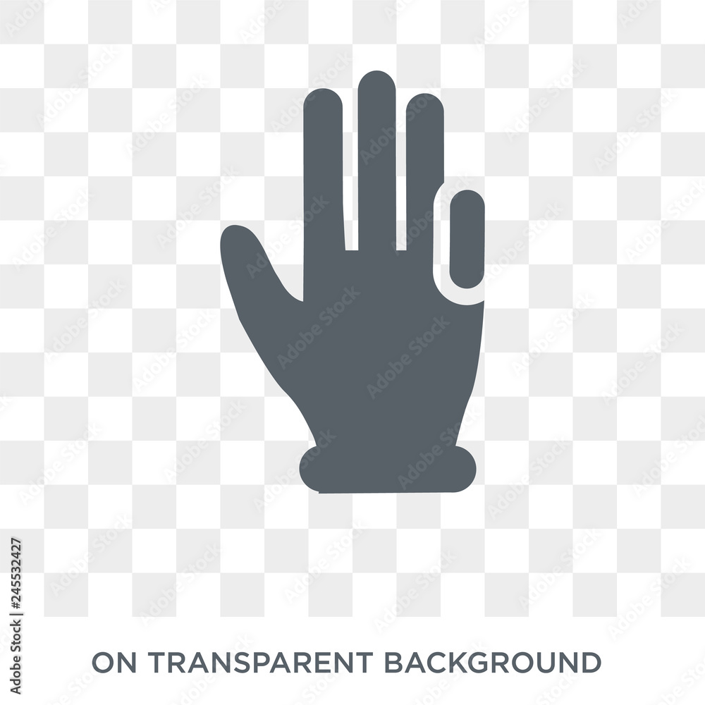 Poster push four fingers icon. trendy flat vector push four fingers icon on transparent background from han