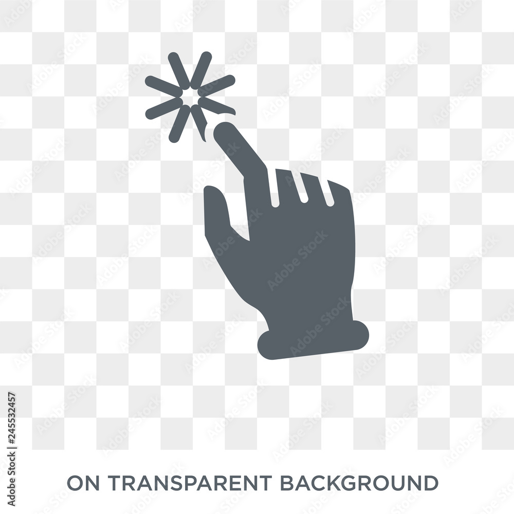 Poster push and wait gesture icon. trendy flat vector push and wait gesture icon on transparent background 