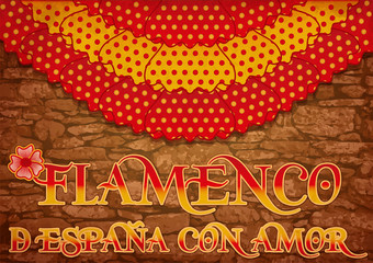Flamenco party Spain love invitation banner. vector illustration