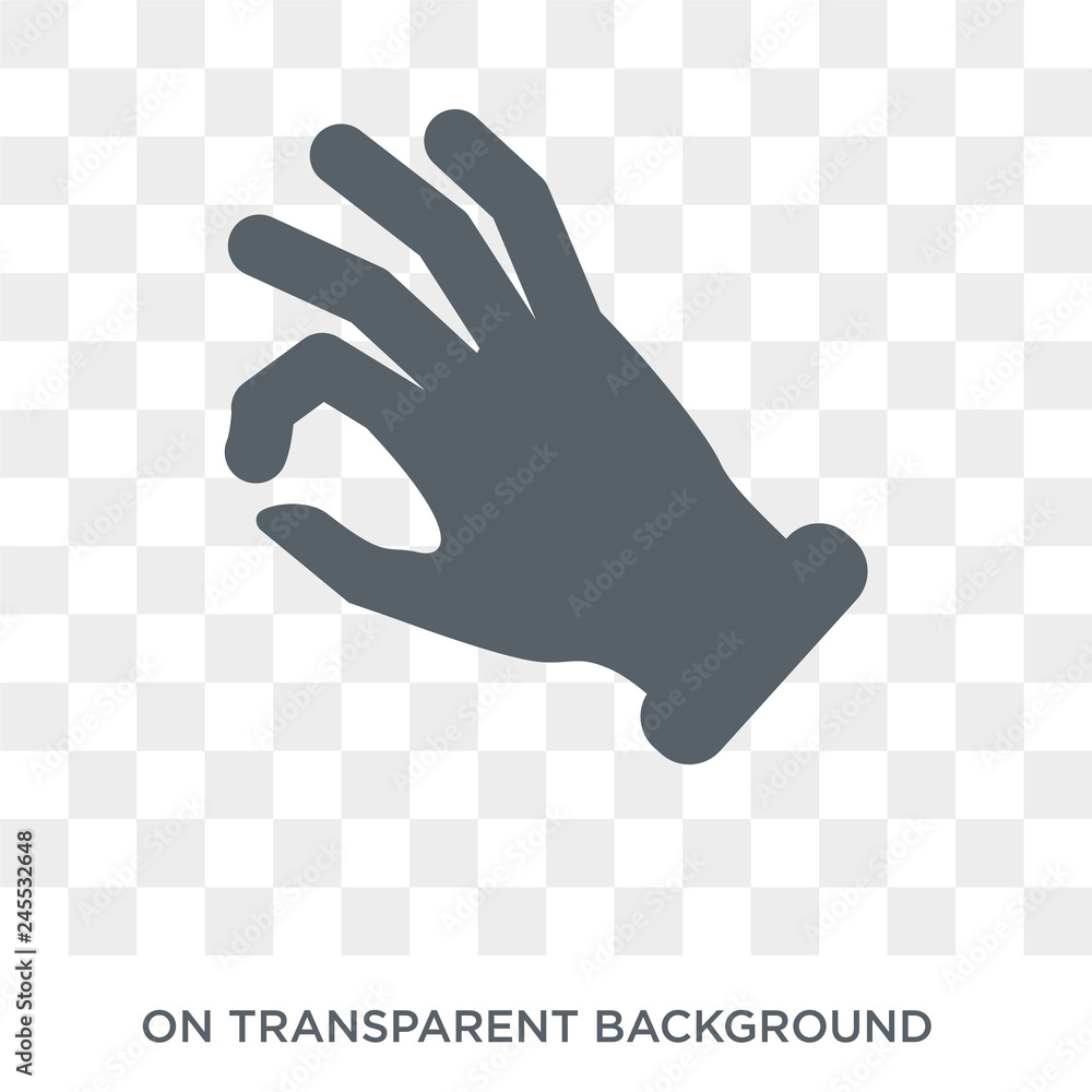 Poster ok gesture icon. trendy flat vector ok gesture icon on transparent background from hands and guestur