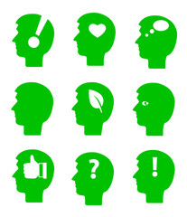 Set of icons with men's head