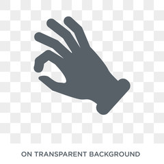 Ok gesture icon. Trendy flat vector Ok gesture icon on transparent background from Hands and guestures collection. High quality filled Ok gesture symbol use for web and mobile