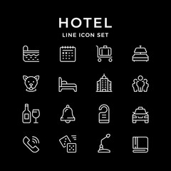 Set line icons of hotel