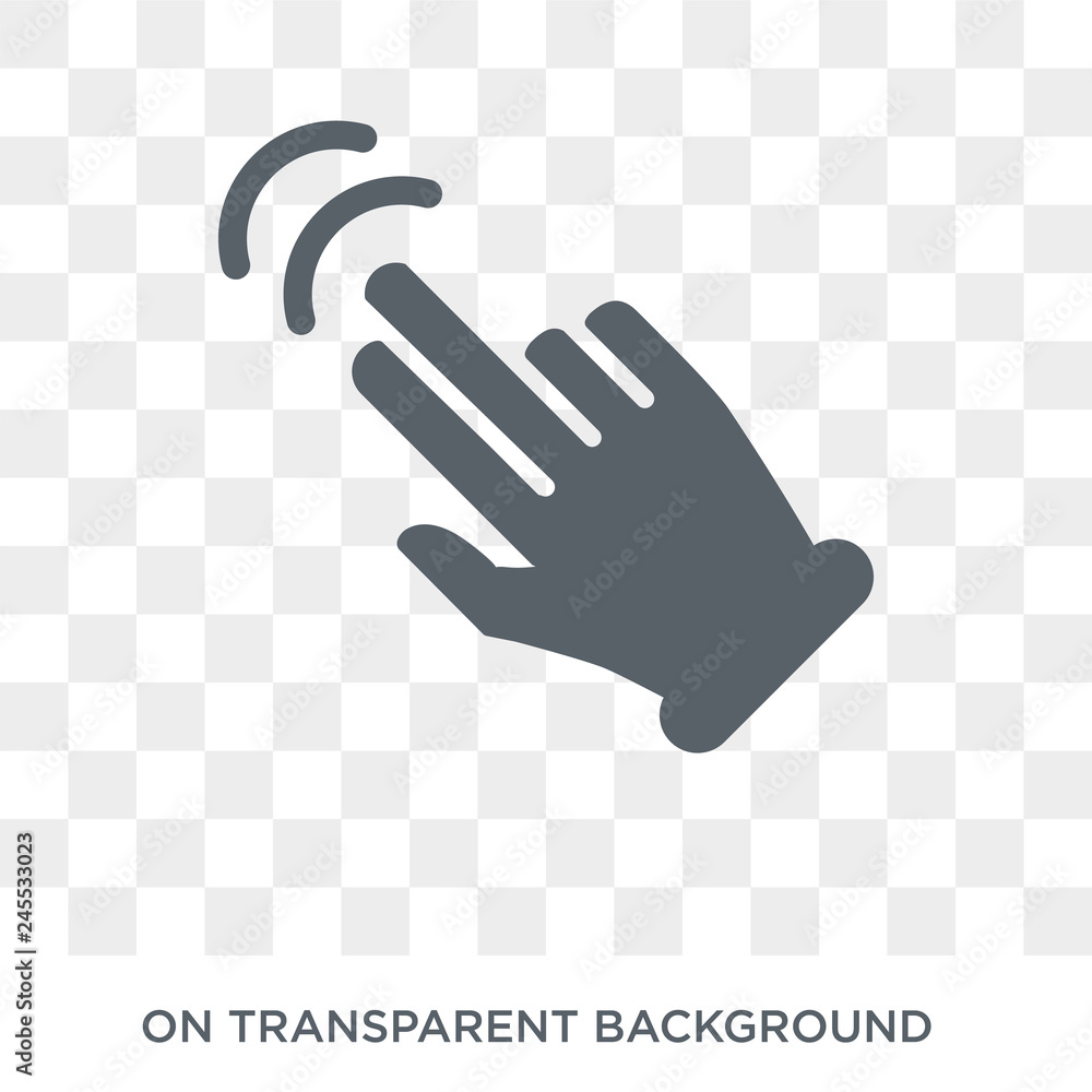 Poster double tap gesture icon. trendy flat vector double tap gesture icon on transparent background from h