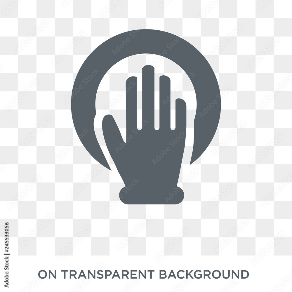 Poster Command with fingers icon. Trendy flat vector Command with fingers icon on transparent background from Hands and guestures collection. High quality filled Command with fingers symbol use for web and
