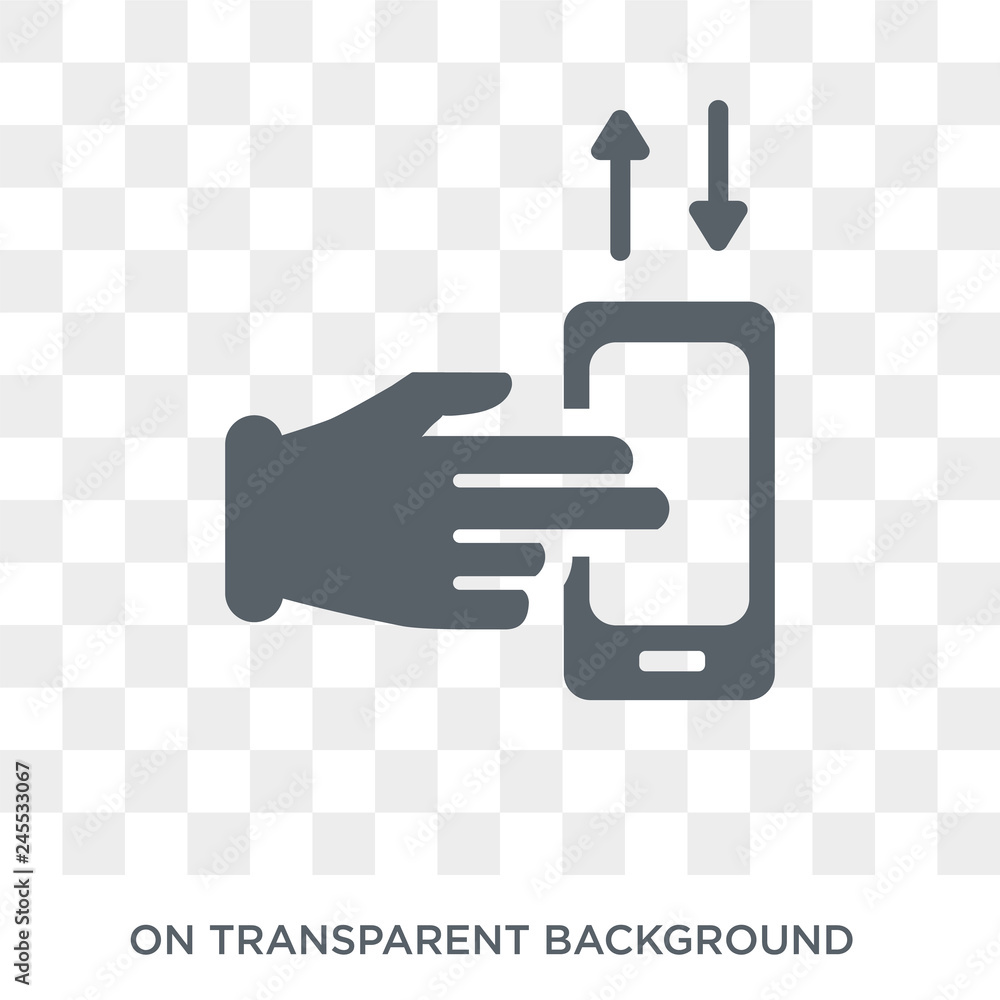 Poster command up and down gesture icon. trendy flat vector command up and down gesture icon on transparent