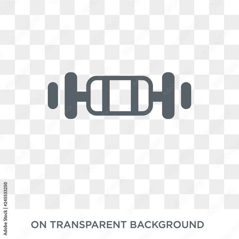Poster triceps bar icon. trendy flat vector triceps bar icon on transparent background from gym and fitness