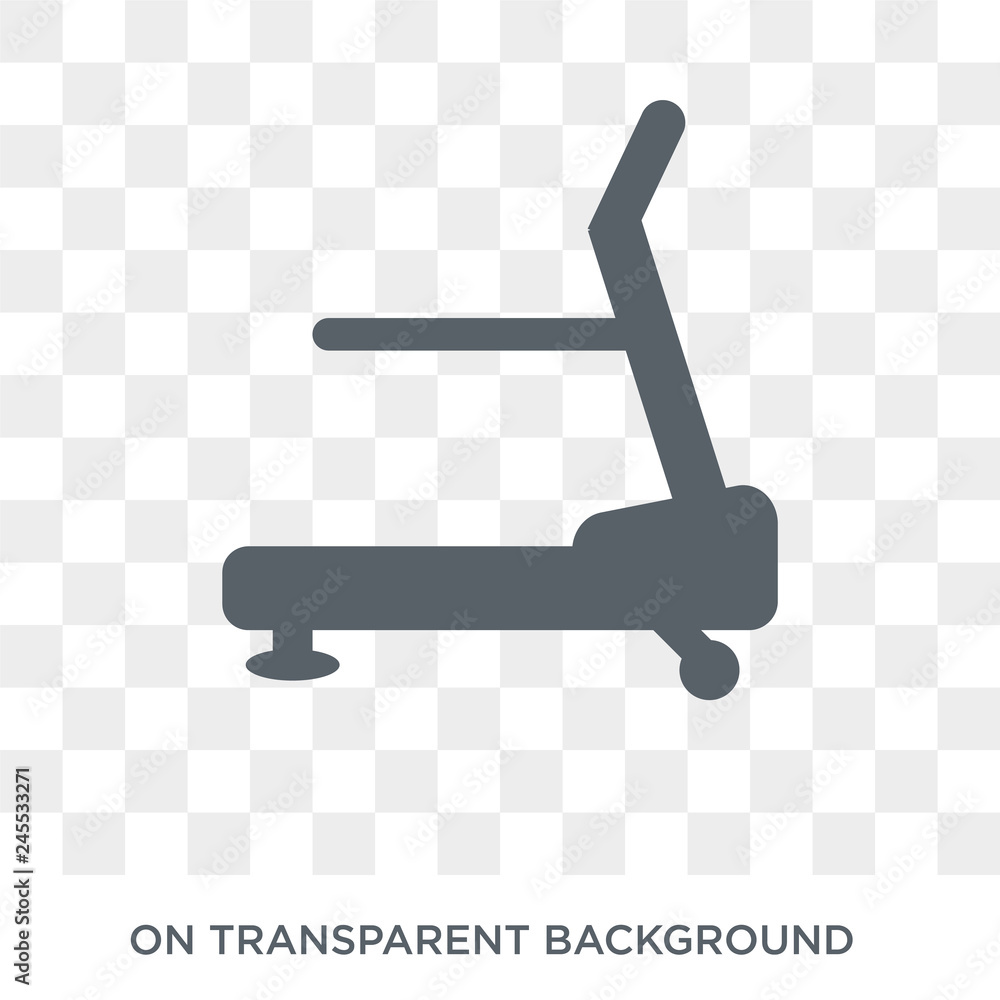 Poster treadmill machine icon. trendy flat vector treadmill machine icon on transparent background from gym